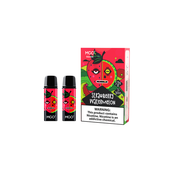 MGO Strawberry Watermelon 5000 Puffs Vape Pods x 2-Compatible MGOM20 VapeKit