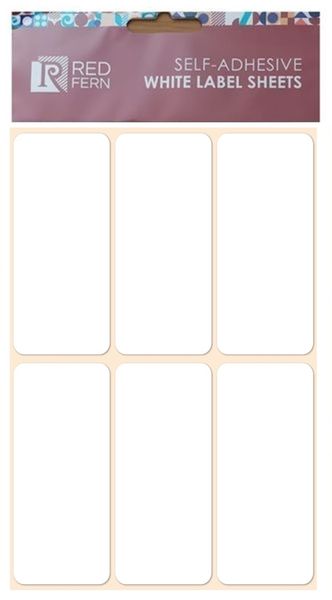 Redfern Rectangular White Label Sheet 75mm x 38mm