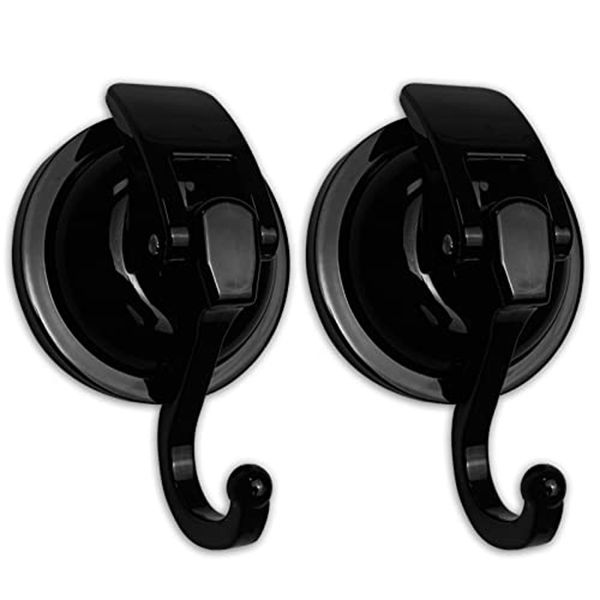 2-Pack Vacuum Suction Cup Shower Hooks - Reusable, No Drilling Required