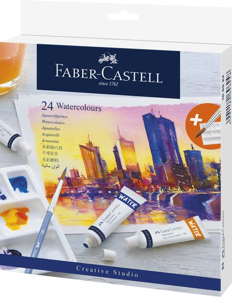 Faber Castell Creative Studio Watercolour Tubes 9ml - Set 24