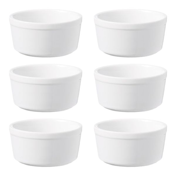 6 Piece Ramekin 9x4.5cm Plain Blanco Porcelain - Conti