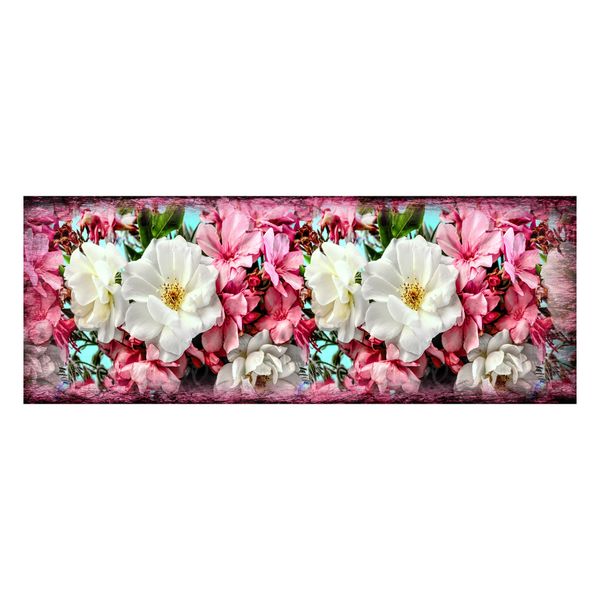 Flowers On Blue Decoupage Drum Cover
