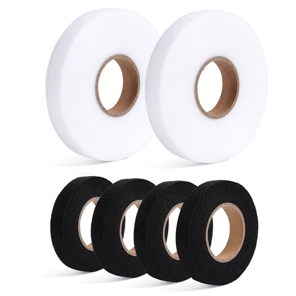 Ironing Hemming Tape Set - Multi-size Fabric Adhesive Tape (White/Black)