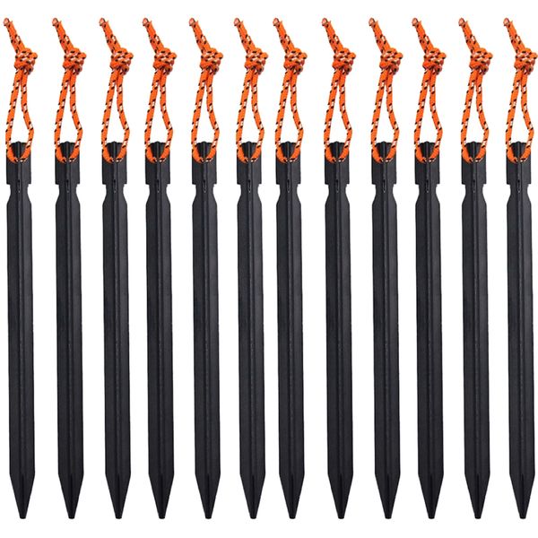 Camping Metallic Aluminium Tent Peg Set of 12 (18cm)