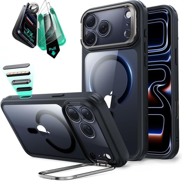 ESR Hybrid Stand Mag Case + 2-Pack ScreenGuard Compatible for iPhone 17 Pro