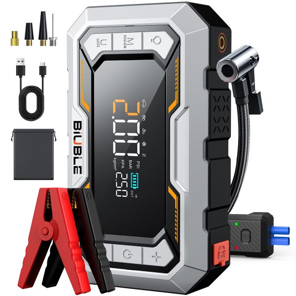 Car Emergency Jump Starter BIUBLE With Air Compressor Powerbank LED Light