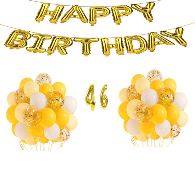 Yellow and Gold Balloon Set 46 years