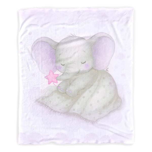 Starry Nap Pink Elephant Minky Blanket by Nathan Pieterse