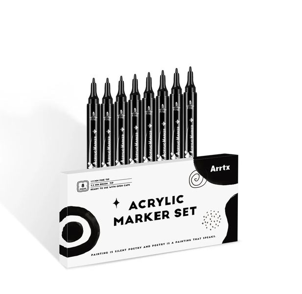 Arrtx Black Acrylic Paint Pens