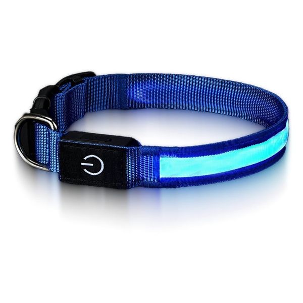 Blue Flat Optical Luminous Fiber Collar (Small)