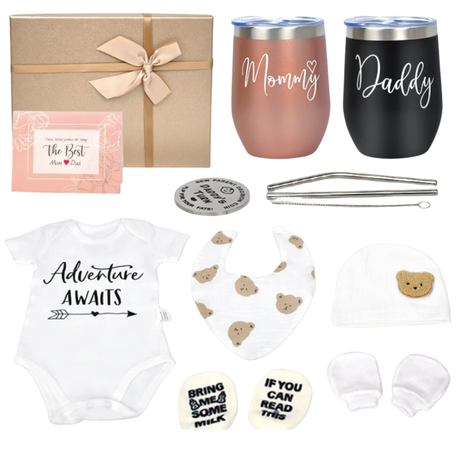 8 Piece Newborn Gift Set, New Mom Gifts, Pregnancy Gifts, Baby Shower Gift Image