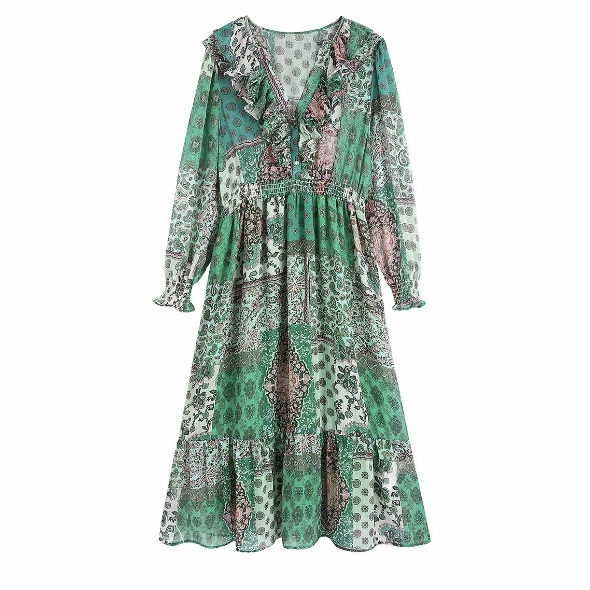 Aleta Green Colorful Dress | Shop Today. Get it Tomorrow! | takealot.com