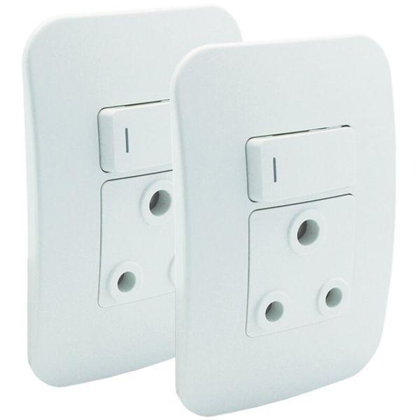 Veti Single Switched Plug Wall Socket - Pack of x2 (VG20W)