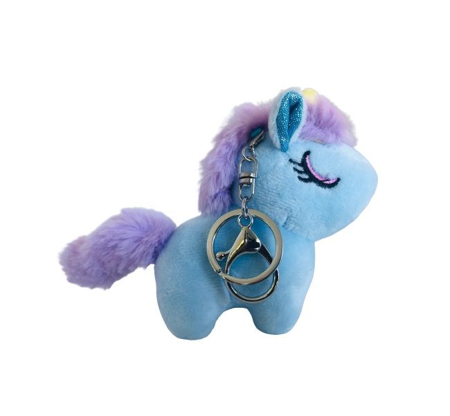 Plush Unicorn Keychain (Blue)