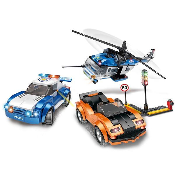 WOMA SWAT Anti-Riot Force Police Helicopter &amp; Car Building Blocks | C0606A