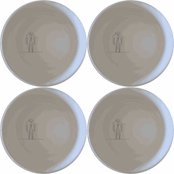 Elongated Human Figures Bowl Set of 4 - Range 2