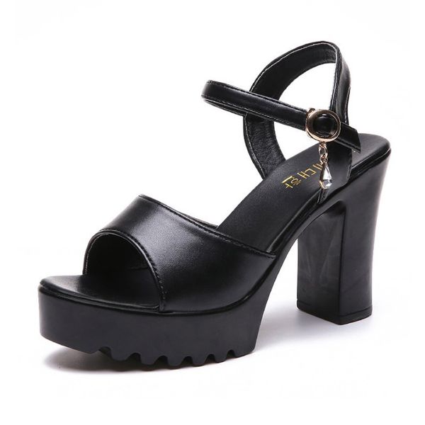 Women's Open Toe High Thick Heel Ankle with Anti-Slip
