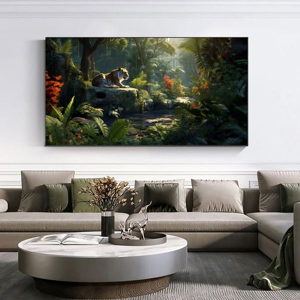 Canvas Wall Decor - Tiger in the Jungle - 0252