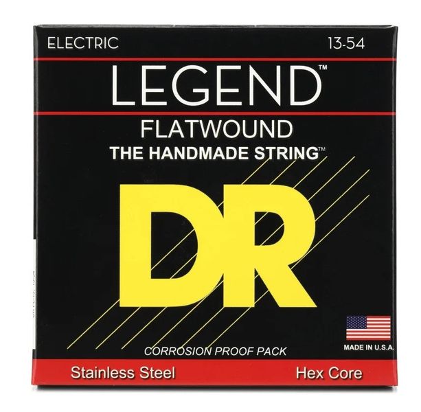 DR Strings Legend Polished Flatwound Electric Guitar Strings - .013-.054