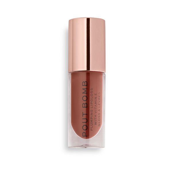 Revolution Beauty Pout Bomb Plumping Lip Gloss Cookie Deep Nude