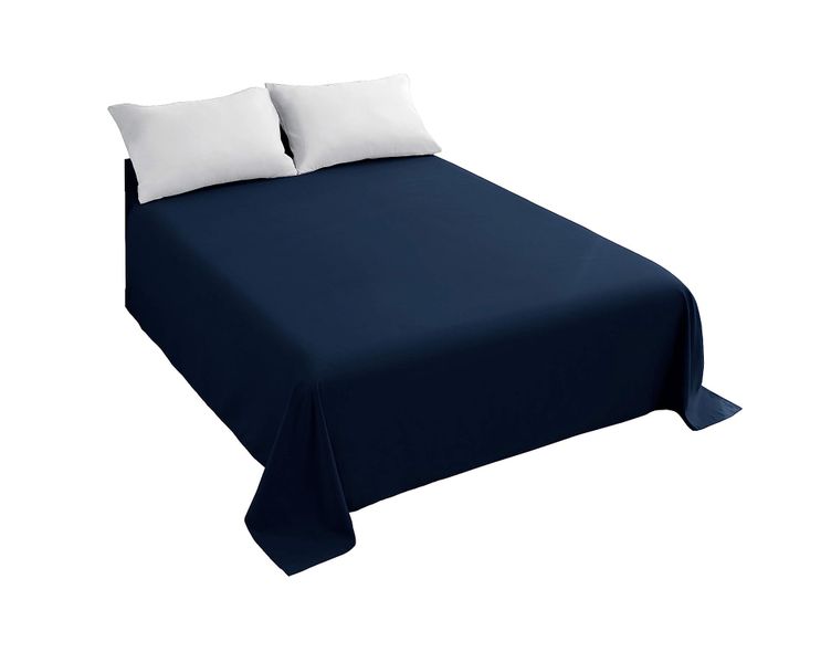 SAER 100% Cotton Flat Bed Sheet -Navy Blue