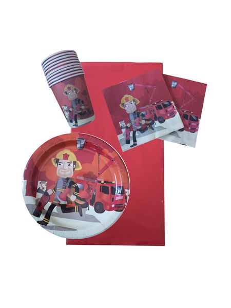 Fireman Party Supplies/Decorations - 4 Piece for 10 Invites