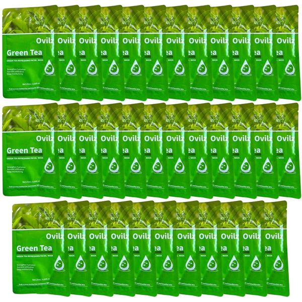 Pack of 35 Green Tea Refreshing Face Masks