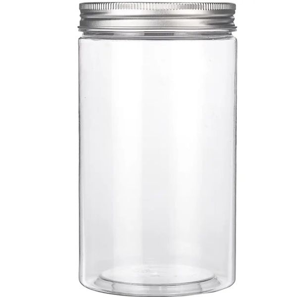Round Shape Canister Plastic Food Container Storage Jars With Lid