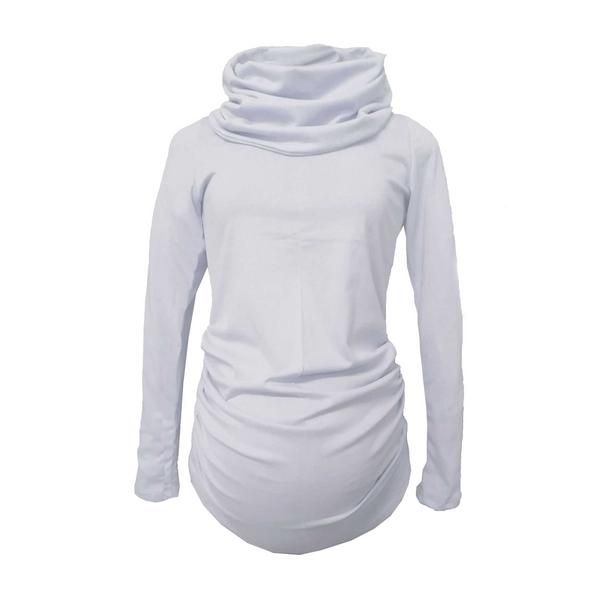 Hannah Grace Long Sleeve Grey Polo Neck Top