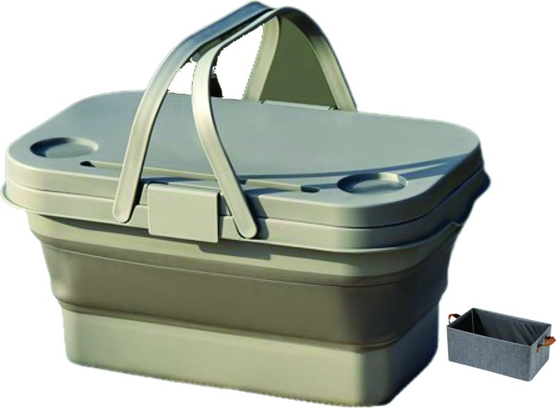 MultifunctionalPortablePicnicStorageBasket,FoldableOutdoorStorageCampingBox
