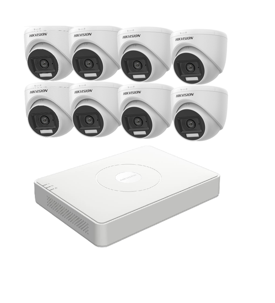 Hikvision 16CH DVR + 8 Dome Smart Light &amp; Audio Cameras | SBR Bundle