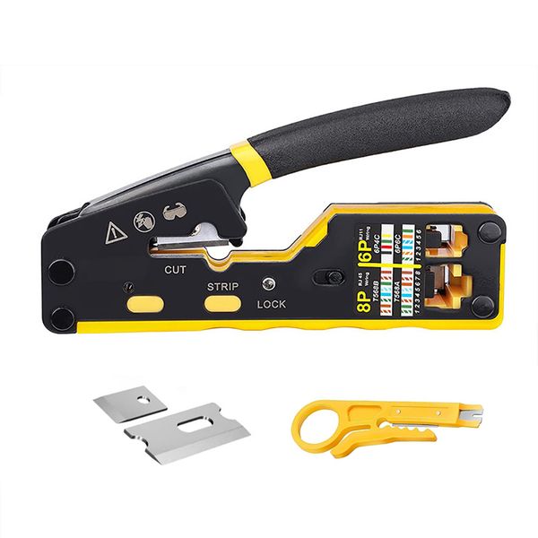 4pcs Through-hole Ethernet Cable Pliers Direct Ethernet Crimping Tool