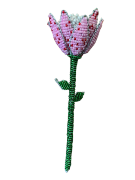African Bead and Wire Handcrafted Protea Flower Décor Large