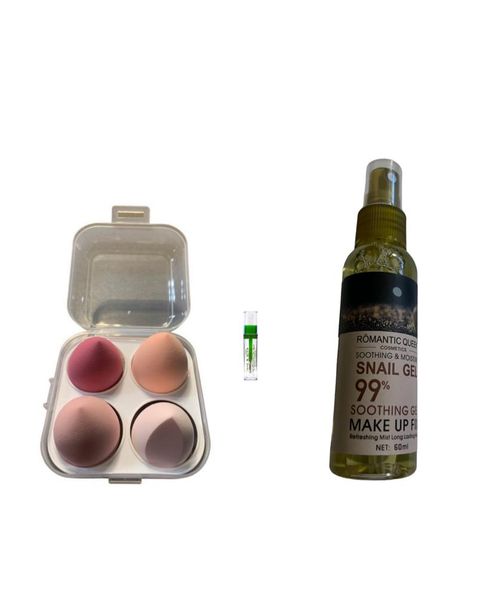 Blender Make Up Sponges, Snail Gel 99% Make Up Setting Fix Spray &amp; Brow