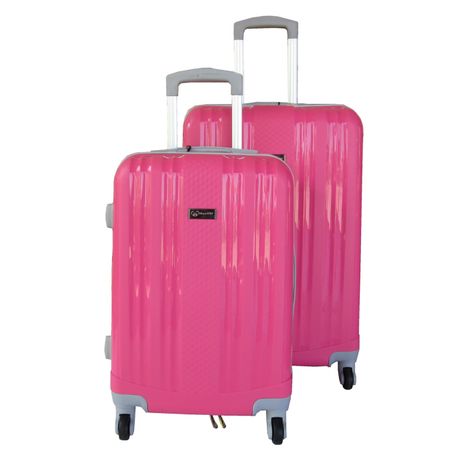 pink and grey suitcase