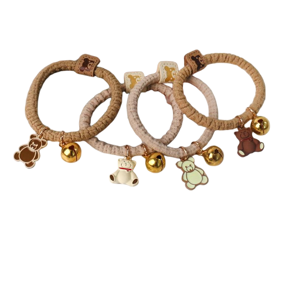 Bear Japanese Simple Bell Hair Bands-4Piece