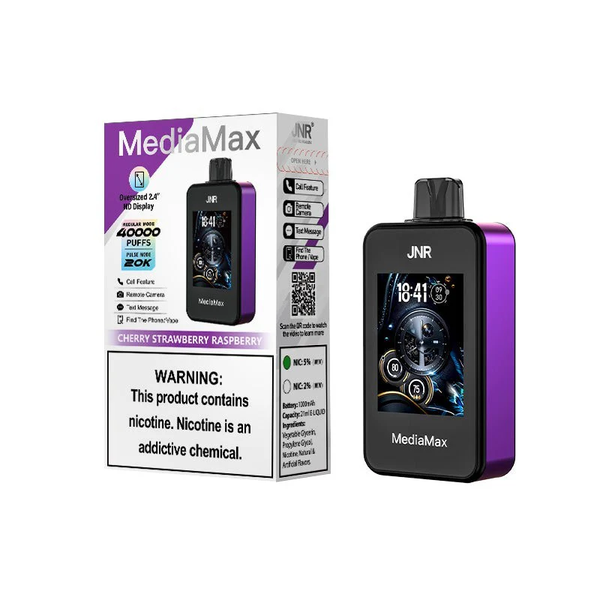 Jnr MediaMax 40000 Puffs Cherry Strawberry Raspberry Disposable Vape