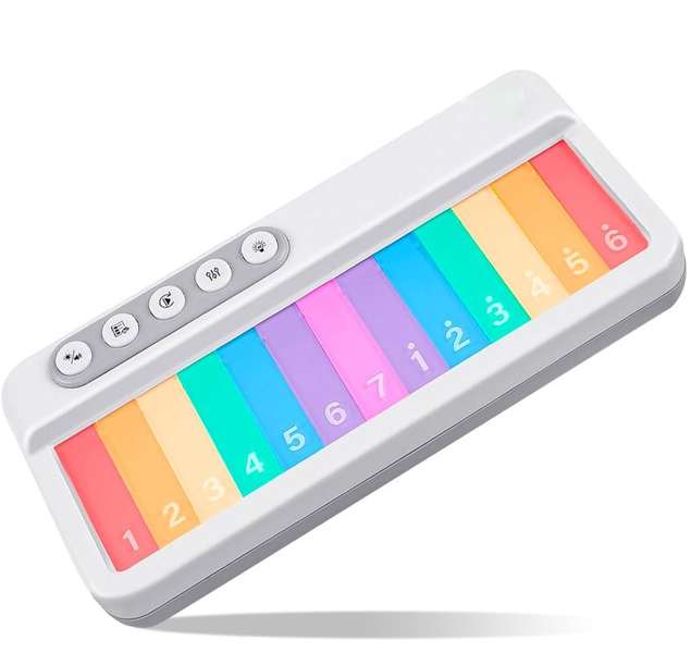 Baby Piano Toys for Toddles, Light Up Musical Toy Mini Pocket Keyboard