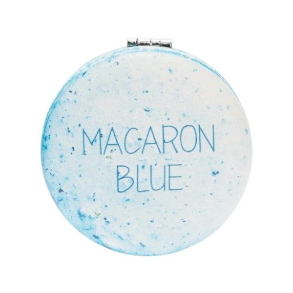 Macaron-Inspired Double-Sided Mini Mirror - Blue