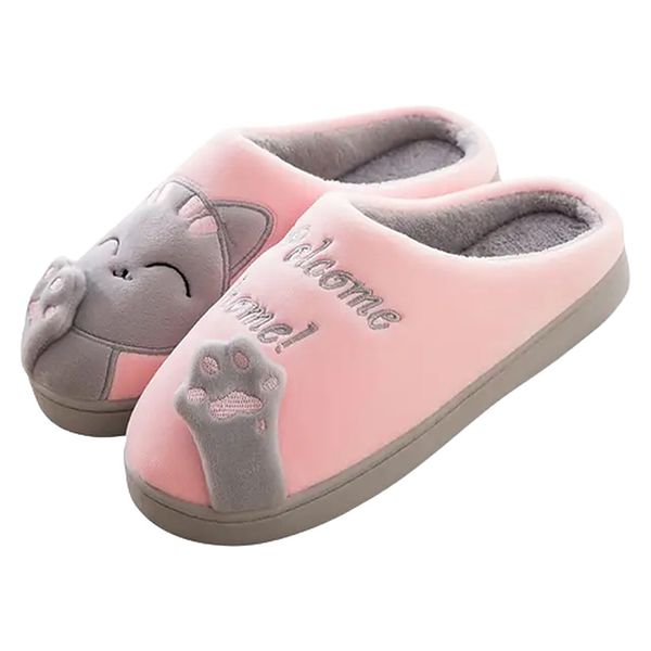 Grey And Pink Lizzy Luxuriously Slippers For Girls