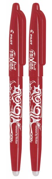 Pilot Frixion Ball Erasable Ballpoint Pen Pack of 2 - Red