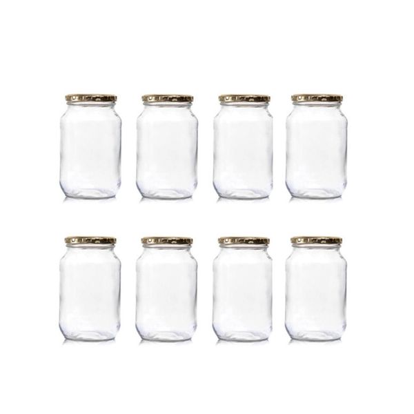 750ml Catering Jar with Gold Lid ( 8 Pack)