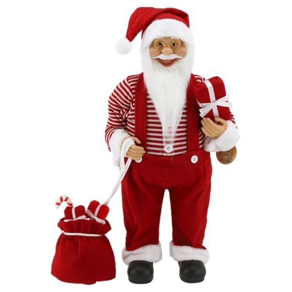 Santa with Sack &amp; Gift Christmas Decoration 60cm