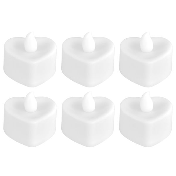 6 Pieces Heart LED Candle Wedding Decor