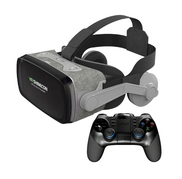 VR SHINECON - 3D Virtual Reality Headset With Controller &amp; Headphone - Grey