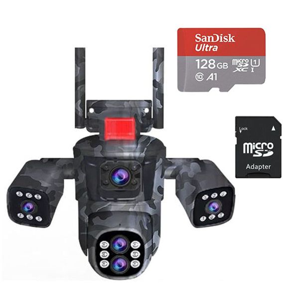 3 Lens PTZ WiFi Security Camera 10X Zoom Waterproof Outdoor