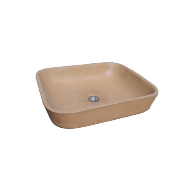 Burnt Orange Concave Rectangle Concrete basin 520x400x130mm