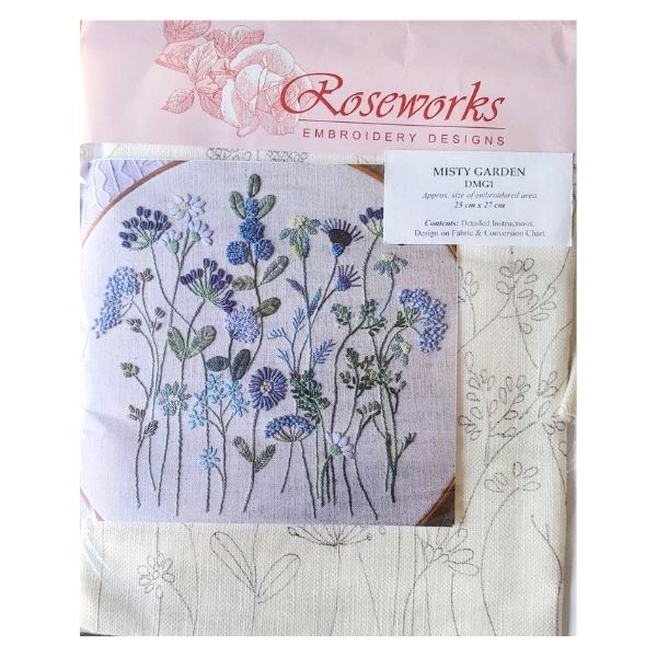 Embroidery kit - Misty garden - 25cm x 27cm