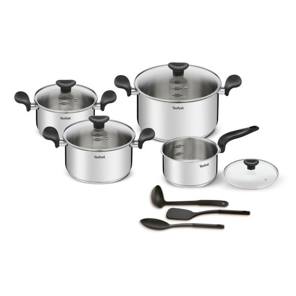 Tefal Primary Stainless Steel Non-Stick 11 Piece Cookware Set