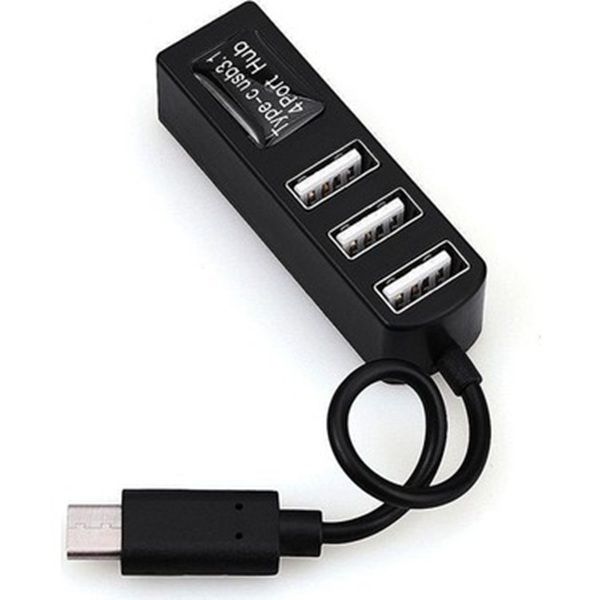 USB-C to 4-Port USB 2.0 Hub Adapter - USB 3.1, 10Gbps, Black